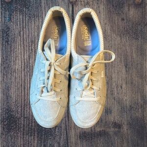 Keds •Women •9.5 •Sneakers •Gray Linen Canvas Color •Dream Foam EUC